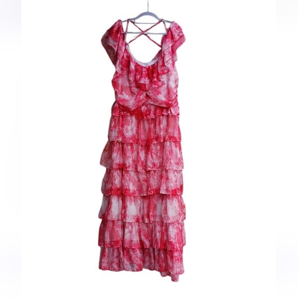 L'ATISTE Pink Ruffled Dress SZ 3X - Picture 2 of 11